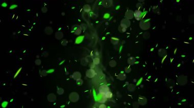 Renkli parlak yapraklar yaz arkaplanında güneş ışığıyla sallanıyor. Güzel doğa sahnesi. Taze yaprak çizimi. Yaz grafiği Döngü canlandırması.