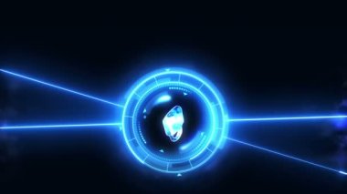 Dijital arka planda asma kilit uçuyor. Ağ koruması ve güvenlik kavramı. Siber veri ya da bilgi. Soyut internet teknolojisi. Döngü canlandırması.