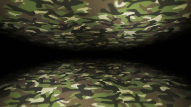 Fundo Padrão Camuflagem Verde Conceito Uniforme Militar Linha Abstrata Textura — Vídeo de Stock