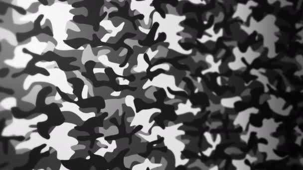白色迷彩图案背景 军服概念 抽象线条和波纹 循环动画 — 图库视频影像