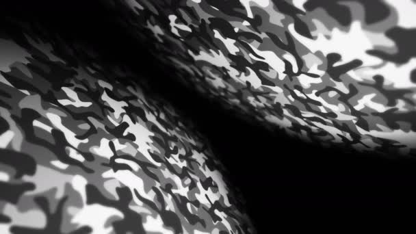 Білий Камуфляжний Візерунок Тла Концепція Військової Форми Абстрактна Текстура Лінії — стокове відео