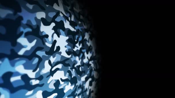 Blue Camouflage Pattern Background Military Uniform Concept Abstract Line Wave — Stock Video