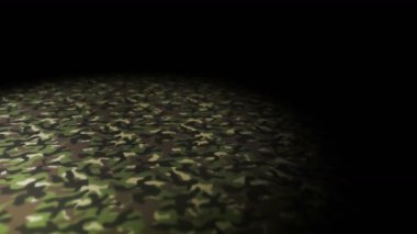 Yeşil kamuflaj desenli arka plan. Askeri üniforma konsepti. Soyut çizgi ve dalga dokusu. Döngü canlandırması.