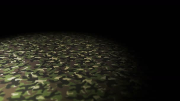 Зеленый Камуфляж Фон Концепция Военной Формы Абстрактная Линия Волновая Текстура — стоковое видео