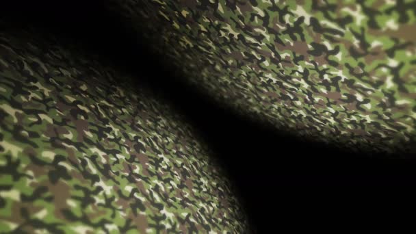 Groene Camouflage Patroon Achtergrond Militair Uniform Concept Abstracte Lijn Golf — Stockvideo