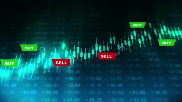 Kupno Sprzedaż Sygnałów Handlu Forex Wykresie Świec Kij Giełda Finanse — Wideo stockowe