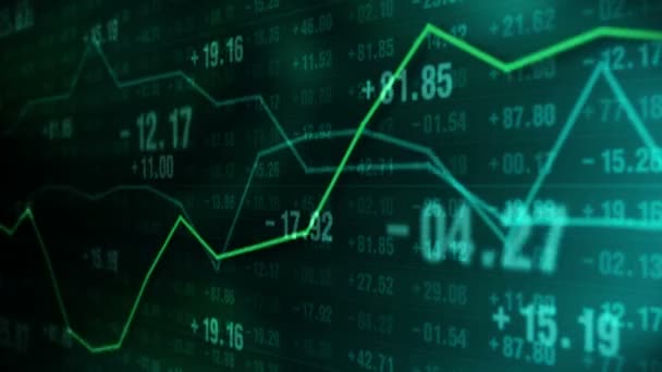 Linjediagram Och Siffror Aktiemarknaden Affärs Framgång Och Tillväxt Koncept Abstrakta — Stockvideo