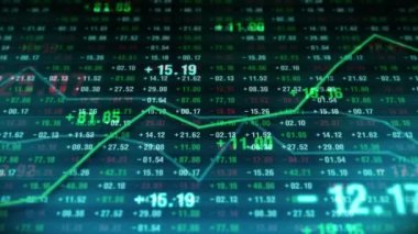 Borsada hat grafiği ve rakamlar. İş Başarı ve büyüme konsepti. Ekranda soyut finansal tablo. Döngü canlandırması.
