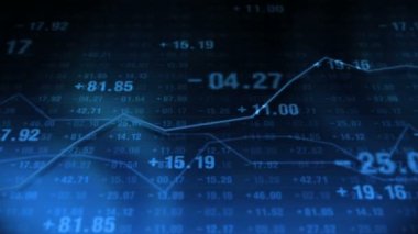 Borsada hat grafiği ve rakamlar. İş Başarı ve büyüme konsepti. Ekranda soyut finansal tablo. Döngü canlandırması.