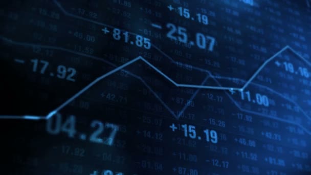 Čárový Graf Čísla Akciovém Trhu Koncepce Podnikatelského Úspěchu Růstu Abstraktní — Stock video