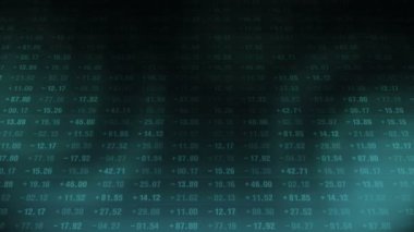 Finansal borsa numaraları. İş başarısı ve büyüme kavramı. Ekranda soyut ekonomi verileri. Döngü canlandırması.