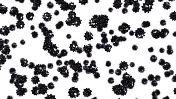 Beyaz Arka Planda Çizgi Film Karakteri Içinde Bir Sürü Virüs — Stok video