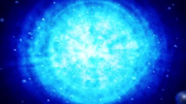 Su altında kabarcıklar su yüzeyine yükseliyor. Mavi okyanus parlak ışınları aydınlattı. Su kabarcıkları denizde. Döngü canlandırması.