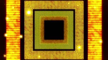 Parlak kare elementleri olan klas altın çizgiler. Soyut lüks arka plan. Modern geometrik konsept. Döngü canlandırması.