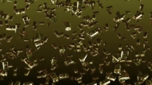 Viele Alte Treibstofffässer Fliegen Auf Braunem Grund Chemische Industrie Metallfässer — Stockvideo