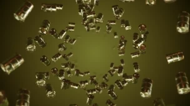 Kahverengi Arka Planda Bir Sürü Eski Yakıt Varili Uçuruyor Kimya — Stok video
