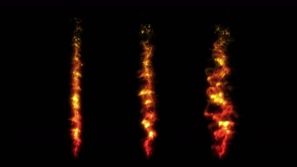 Conjunto Fuego Realista Animación Llama Colección Fuego Naranja Ardiendo Bengala — Vídeos de Stock