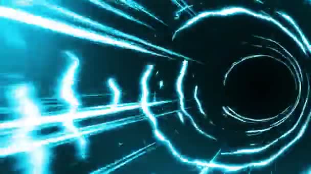 Tunnel Sur Lumière Bleue Avec Des Lignes Vitesse Dessin Animé — Video