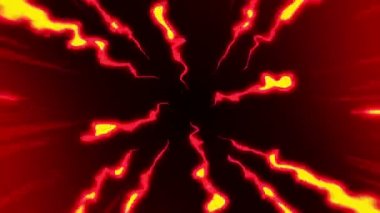 Çizgi film hız çizgileriyle tünel yanıyor. Siyah arka planda çizgi romanlar. Çizgi film tasarımı konsepti. Döngü canlandırması.