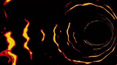 Çizgi film hız çizgileriyle tünel yanıyor. Siyah arka planda çizgi romanlar. Çizgi film tasarımı konsepti. Döngü canlandırması.