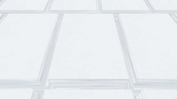 白い紙のシートの束 事務所のホワイトデスク ビジネスと教育の概念 ループアニメーション — ストック動画
