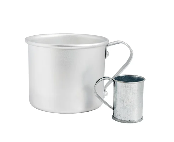 Two metal mugs — Stock Photo, Image