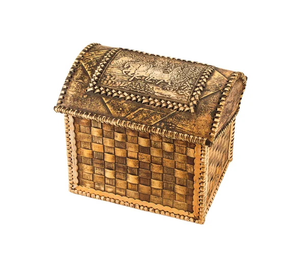 Souvenir birch bark box — Stock Photo, Image