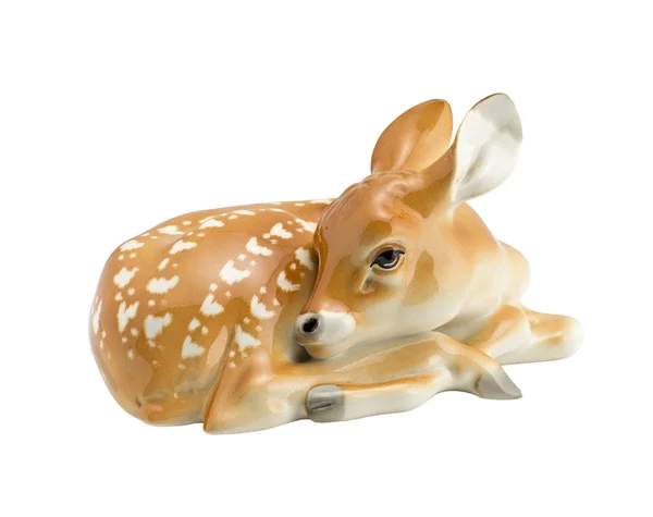 Porcelain deer on white — Stock Photo, Image