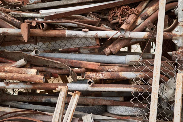 Used metal pieces metal industrial pipe. Metal corrosion — Stock Photo, Image