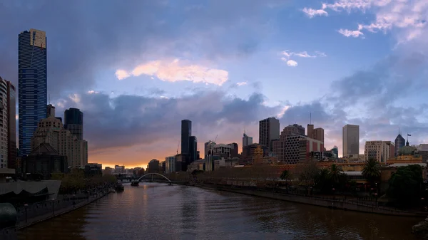 Melbourne i solnedgången — Stockfoto