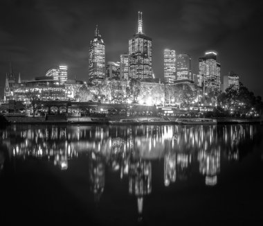 Melbourne reflected in the Yarra river clipart