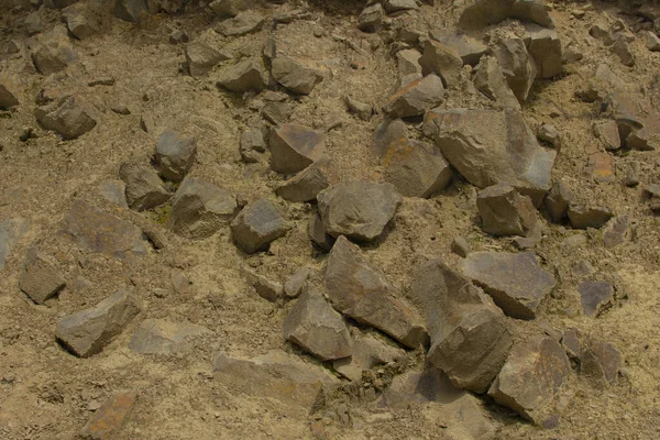 Old Yellow Stones Sand High Mountains Textured Materials Closeup — Stok fotoğraf