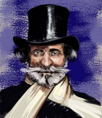 Bir dizi büyük besteci. Giuseppe Francesco Verdi bir İtalyan bestecidir..