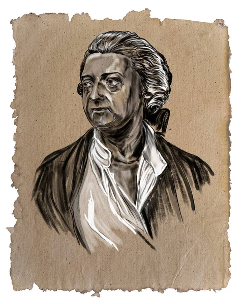一系列伟大的科学家 克劳德 阿德里安 赫尔维提乌斯 法国作家和唯物主义哲学家 — 图库照片