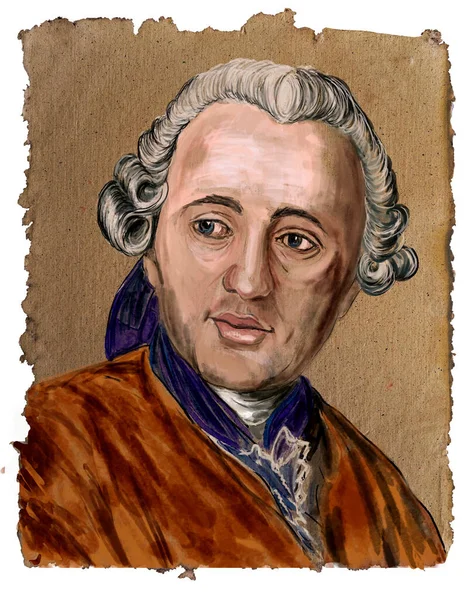 Série Skvělých Vědců Denis Diderot Francouzský Spisovatel Filozof Pedagog Dramatik — Stock fotografie