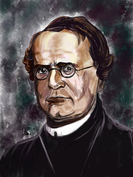 Rad Stora Vetenskapsmän Gregor Johann Mendel Var Vetenskapsman Augustinsk Munk — Stockfoto