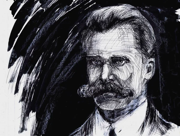 弗里德里希 Friedrich Wilhelm Nietzsche 1844年 德国思想家 古典语言学家 作曲家 哲学家 — 图库照片