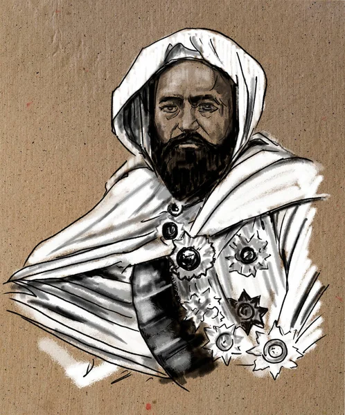 Αμπντελκαντέρ Ιμπν Μουχιεντίν Abdelkader Ibn Muhieddine Ήταν Αλγερινός Θρησκευτικός Και — Φωτογραφία Αρχείου