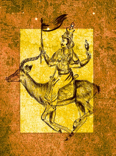Ваю Является Основным Индуистским Божеством Повелителем Ветров Богом Дыхания Духовным — стоковое фото