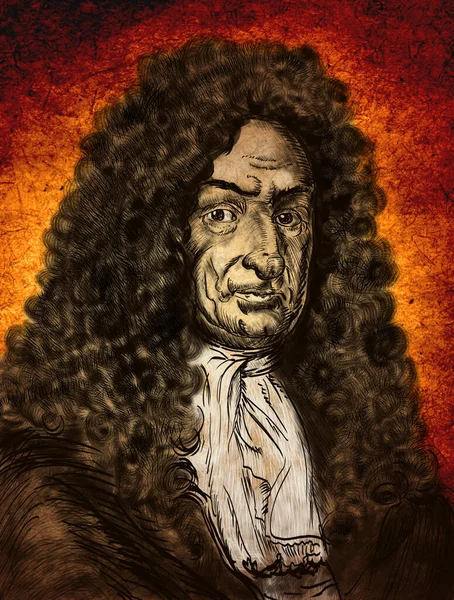 Gottfried Wilhelm Leibniz Byl Prominentní Německý Polymath Jeden Nejdůležitějších Logiků — Stock fotografie