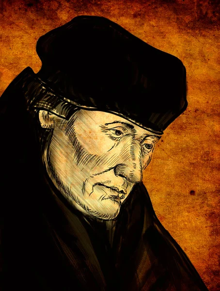 Desiderius Erasmus Von Rotterdam War Ein Niederländischer Philosoph Und Christlicher — Stockfoto