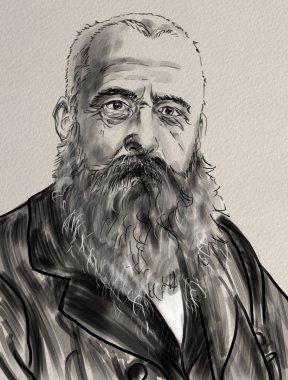 Oscar-Claude Monet was a French painter, a founder of French Impressionist painting  clipart