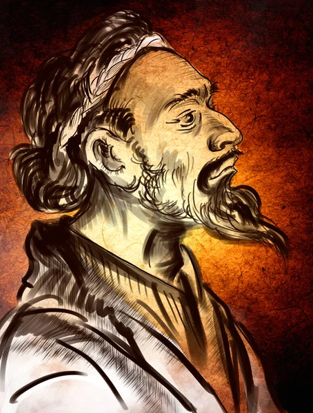 Zhuang Zhou Commonly Known Zhuangzi Influential Chinese Philosopher — Stock Photo, Image