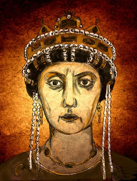 Theodora War Eine Oströmische Kaiserin Durch Heirat Mit Kaiser Justinian — Stockfoto