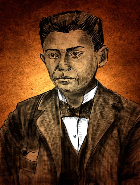 Franz Kafka 1883 Byl Německy Mluvící Český Spisovatel Hort Story — Stock fotografie