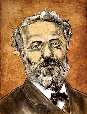 Jules Gabriel Verne was a French novelist, poet, and playwright. clipart