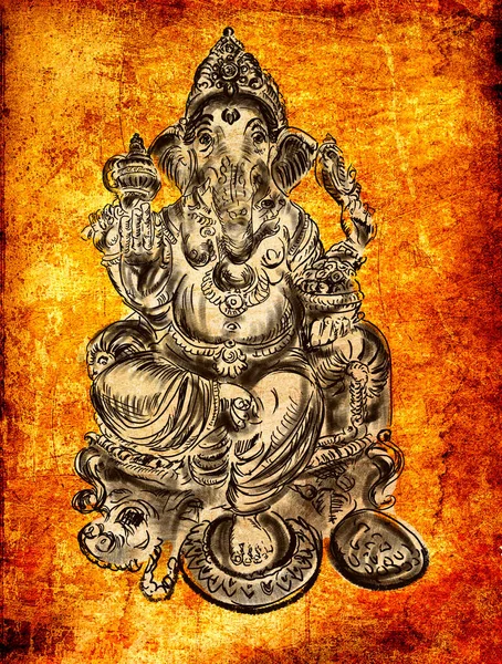 Ganesha Más Néven Ganesh Más Néven Ganapati Elefántfejű Hindu Isten — Stock Fotó