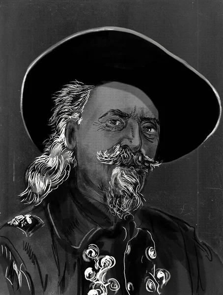 William Frederick Buffalo Bill Cody Ήταν Ένας Αμερικανός Στρατιώτης Bison — Φωτογραφία Αρχείου