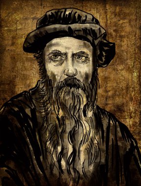 Johannes Gutenberg Alman zanaatkar ve mucit, taşınabilir tipten bir baskı yöntemi geliştirdi.