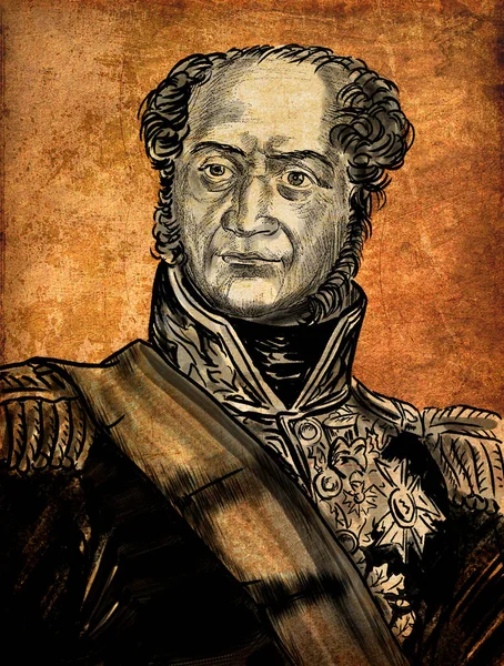 Srurier Jean Mathieu Philibert在七年战争 法国革命战争 拿破仑战争中服役 在法兰西帝国时期 他被任命为法国参议员 元帅和贵族 — 图库照片